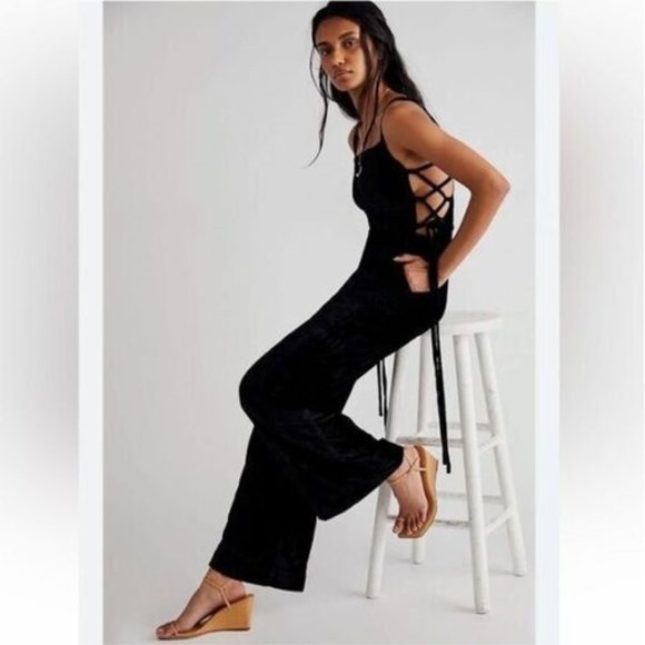 NWOT Free People 90's Forever Overalls black - Picture 4 of 8